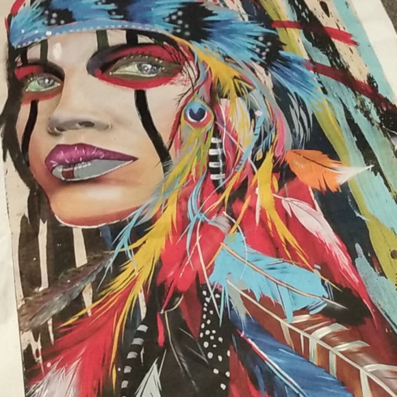 Women with Feather Headdress Print on Canvas - Picture 5 of 5